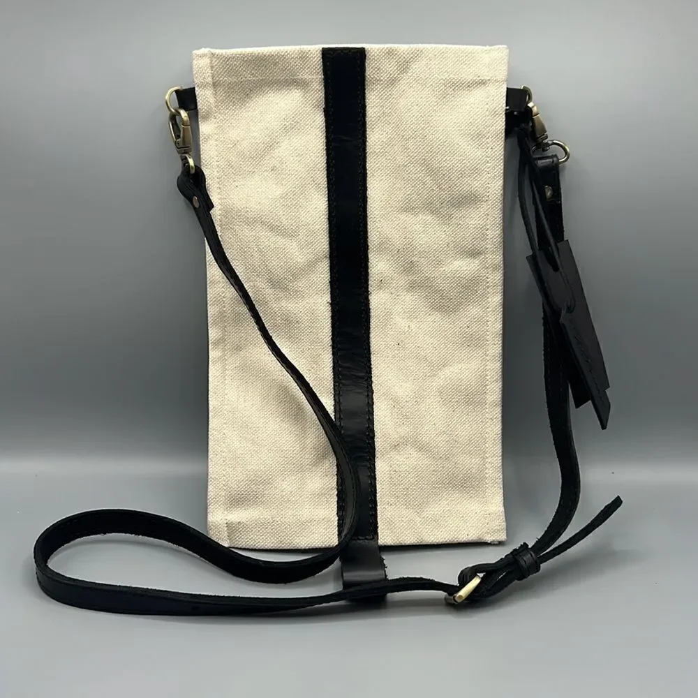 Stellareese Wine Canvas Leather Tote with Carrying Strap
